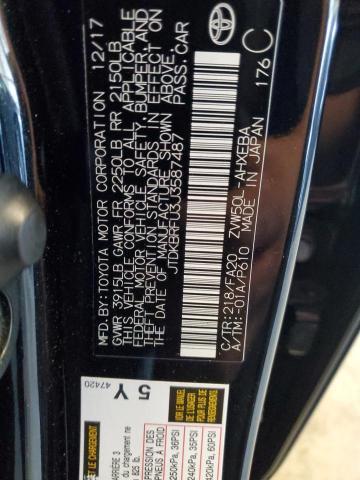 JTDKBRFU3J3587487 - 2018 TOYOTA PRIUS BLACK photo 12