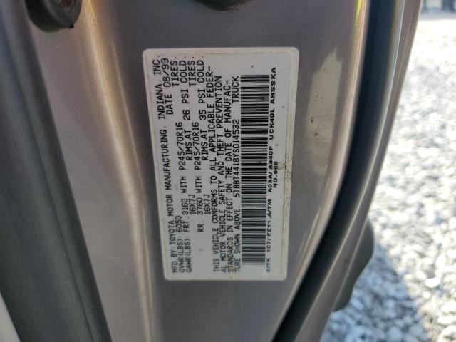 5TBBT4418YS014532 - 2000 TOYOTA TUNDRA ACCESS CAB Сірий фото 12