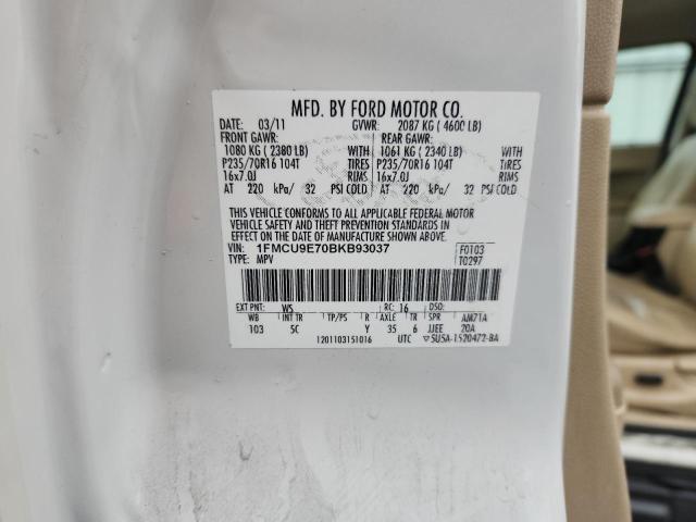 1FMCU9E70BKB93037 - 2011 FORD ESCAPE LIMITED Ақ фото 13