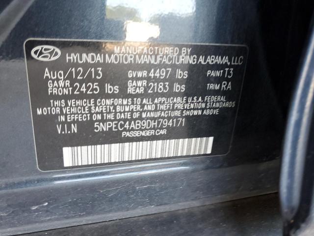 5NPEC4AB9DH794171 - 2013 HYUNDAI SONATA SE Сірий фото 12