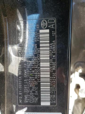 2T1BR32E37C822185 - 2007 TOYOTA COROLLA CE შავი ფოტო 12