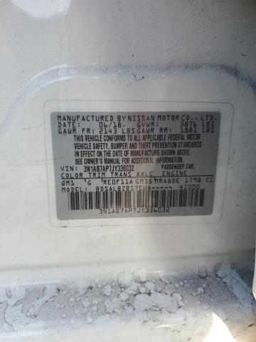 3N1AB7AP7JY336032 - 2018 NISSAN SENTRA S WHITE photo 12