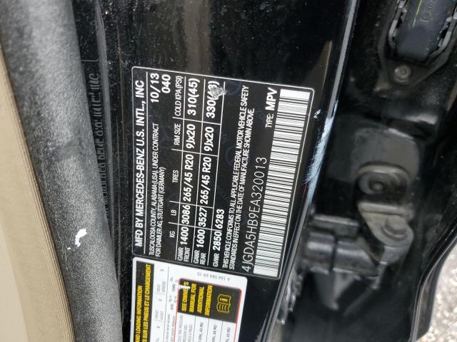 4JGDA5HB9EA320013 - 2014 MERCEDES-BENZ ML 350 4MATIC BLACK photo 13