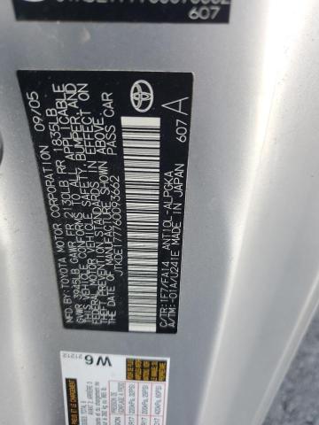 JTKDE177760093662 - 2006 TOYOTA SCION TC Srebrny zdjęcie 12