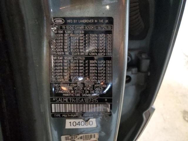 SALME11485A187315 - 2005 LAND ROVER RANGE ROVE HSE GREEN photo 13