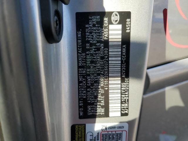 4T1BE32K66U724380 - 2006 TOYOTA CAMRY LE SILVER photo 12
