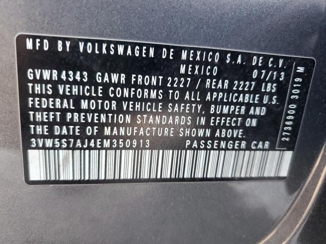 3VW5S7AJ4EM350913 - 2014 VOLKSWAGEN JETTA GLI ნაცრისფერი ფოტო 12