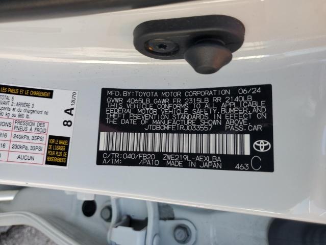 JTDBCMFE1RJ033557 - 2024 TOYOTA COROLLA LE Ağ foto 12