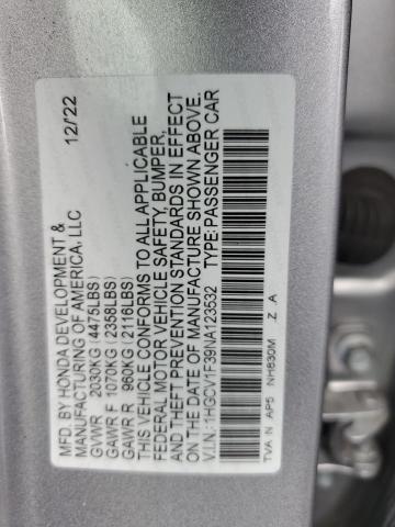 1HGCV1F39NA123532 - 2022 HONDA ACCORD SPORT Gümüş foto 13