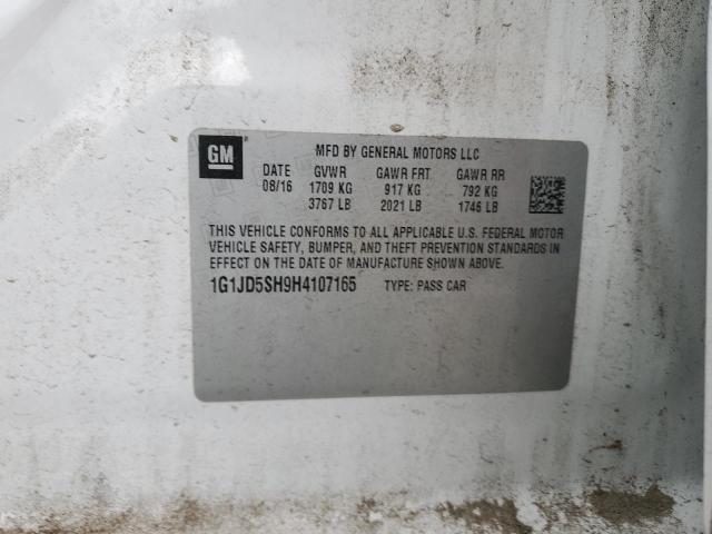 1G1JD5SH9H4107165 - 2017 CHEVROLET SONIC LT Blanco foto 12