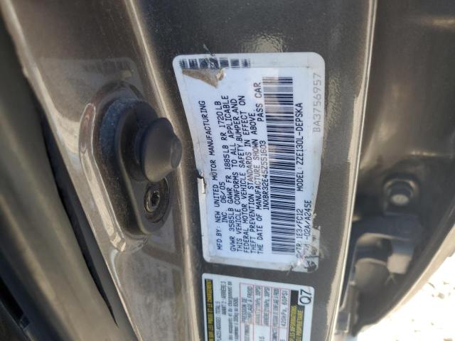 1NXBR32E45Z551603 - 2005 TOYOTA COROLLA CE 灰色 照片 12