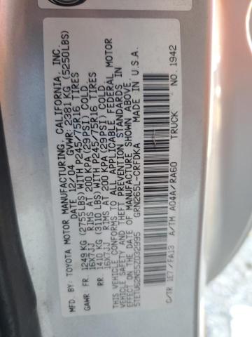 5TETU62N55Z032995 - 2005 TOYOTA TACOMA PRERUNNER ACCESS CAB SILVER photo 12