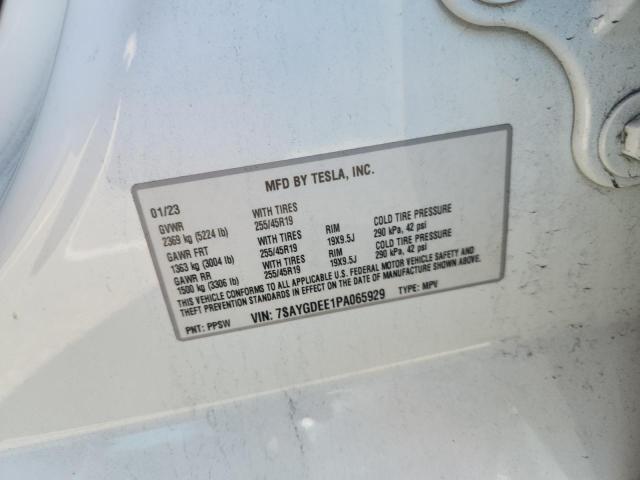 7SAYGDEE1PA065929 - 2023 TESLA MODEL Y أبيض صورة 12