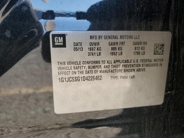 1G1JC5SG1D4226462 - 2013 CHEVROLET SONIC LT 黑色 照片 12