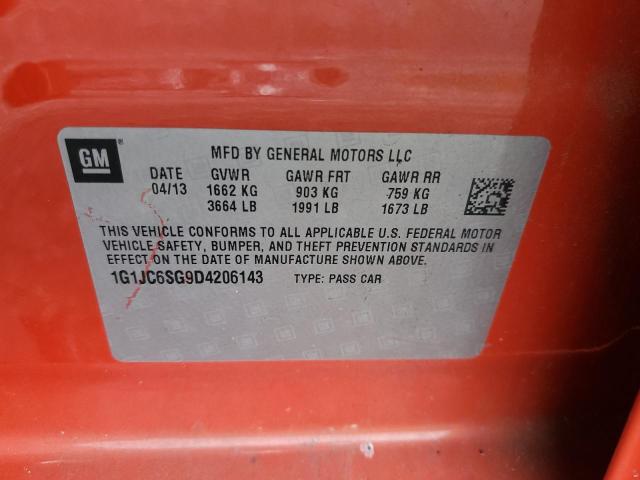 1G1JC6SG9D4206143 - 2013 CHEVROLET SONIC LT ORANGE photo 12