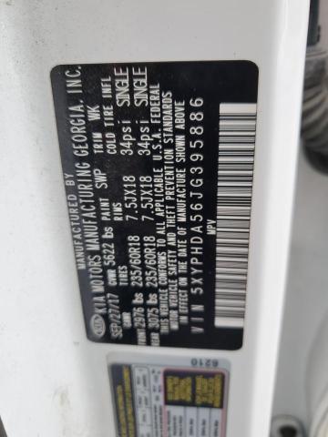 5XYPHDA56JG395886 - 2018 KIA SORENTO EX Білий фото 13