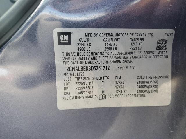 2GNALBEK3D6261712 - 2013 CHEVROLET EQUINOX LS 蓝色 照片 12