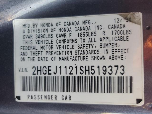 2HGEJ1121SH519373 - 1995 HONDA CIVIC EX TWO TONE photo 13