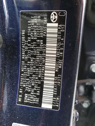 5YFEPMAE1NP381633 - 2022 TOYOTA COROLLA LE BLUE photo 13