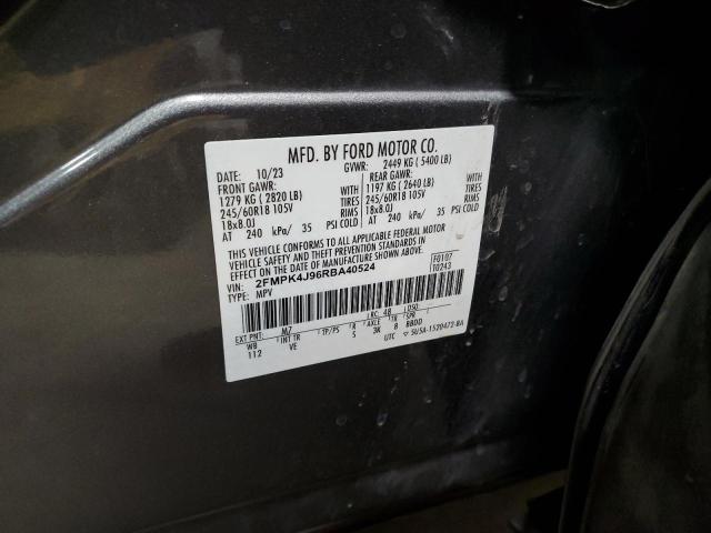 2FMPK4J96RBA40524 - 2024 FORD EDGE SEL CHARCOAL photo 13