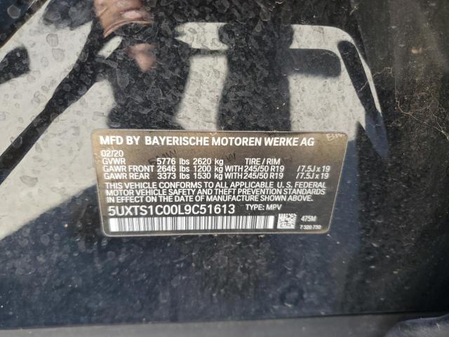 5UXTS1C00L9C51613 - 2020 BMW X3 XDRIVE30E BLACK photo 12