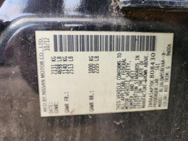 1N4AA5AP3DC808430 - 2013 NISSAN MAXIMA S BLACK photo 13