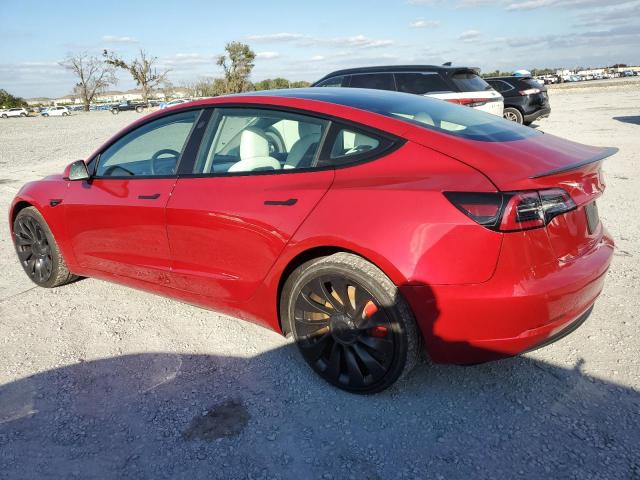 5YJ3E1EC5NF327462 - 2022 TESLA MODEL 3 勃艮第红 照片 2