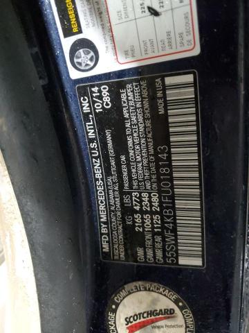 55SWF4KB1FU018143 - 2015 MERCEDES-BENZ C 300 4MATIC BLUE photo 12