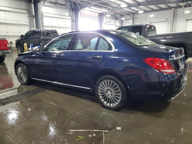 55SWF4KB1FU018143 - 2015 MERCEDES-BENZ C 300 4MATIC BLUE photo 2