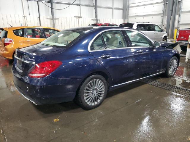 55SWF4KB1FU018143 - 2015 MERCEDES-BENZ C 300 4MATIC BLUE photo 3