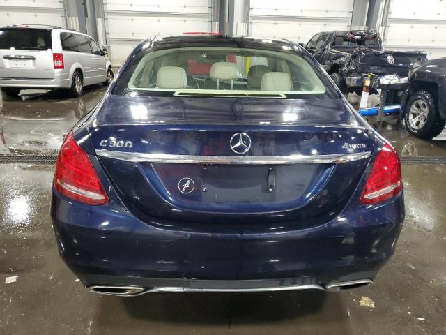55SWF4KB1FU018143 - 2015 MERCEDES-BENZ C 300 4MATIC BLUE photo 6