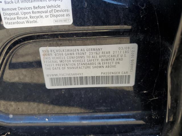 WVWML73C79E560492 - 2009 VOLKSWAGEN CC SPORT BLACK photo 12