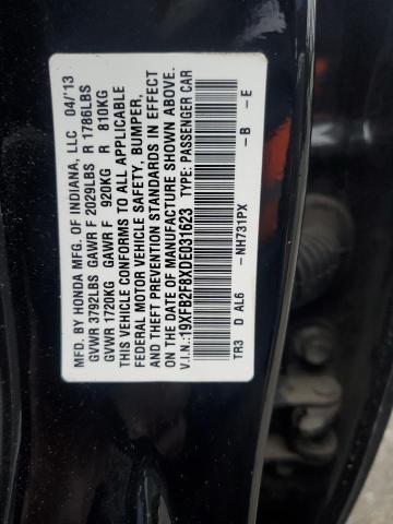 19XFB2F8XDE031623 - 2013 HONDA CIVIC EX BLACK photo 13