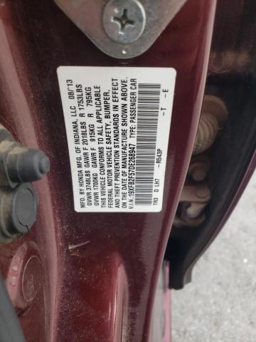 19XFB2F57DE268947 - 2013 HONDA CIVIC LX 栗色 照片 12