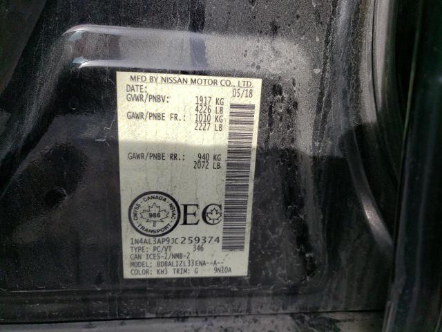 1N4AL3AP9JC259374 - 2018 NISSAN ALTIMA 2.5 შავი ფოტო 13