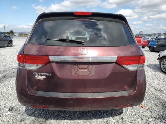 5FNRL5H67FB040347 - 2015 HONDA ODYSSEY EXL BURGUNDY photo 6