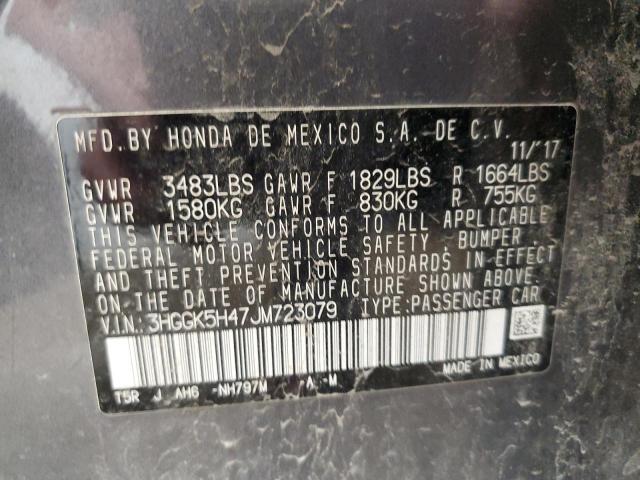 3HGGK5H47JM723079 - 2018 HONDA FIT LX Сұр фото 12