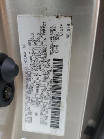 5TDBA22C44S024006 - 2004 TOYOTA SIENNA XLE 金色 照片 13