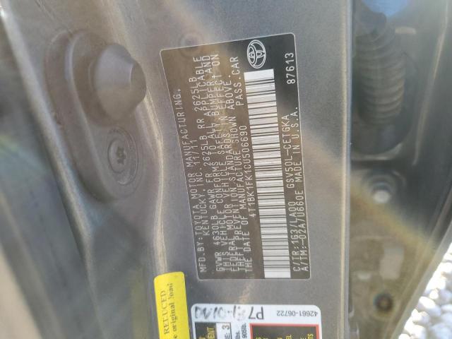 4T1BK1FK1CU506690 - 2012 TOYOTA CAMRY SE 灰色 照片 12