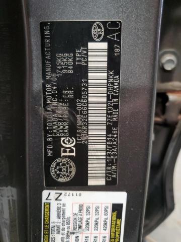 2T1KR32E66C605731 - 2006 TOYOTA COROLLA MA XR GRAY photo 13