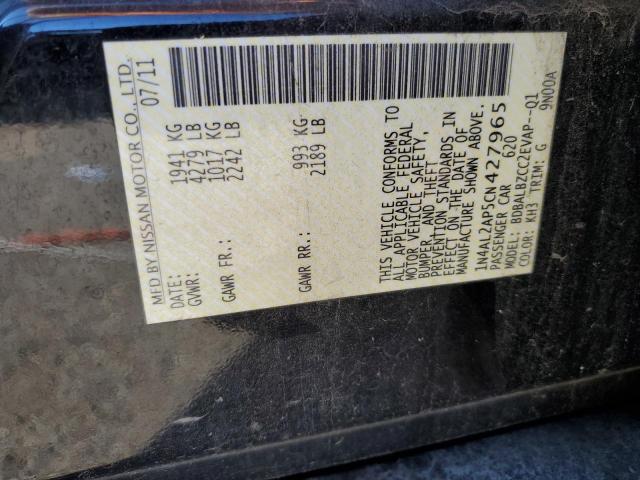 1N4AL2AP5CN427965 - 2012 NISSAN ALTIMA BASE Qara foto 12