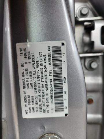 1HGCM56136A044240 - 2006 HONDA ACCORD VALUE Сұр фото 12