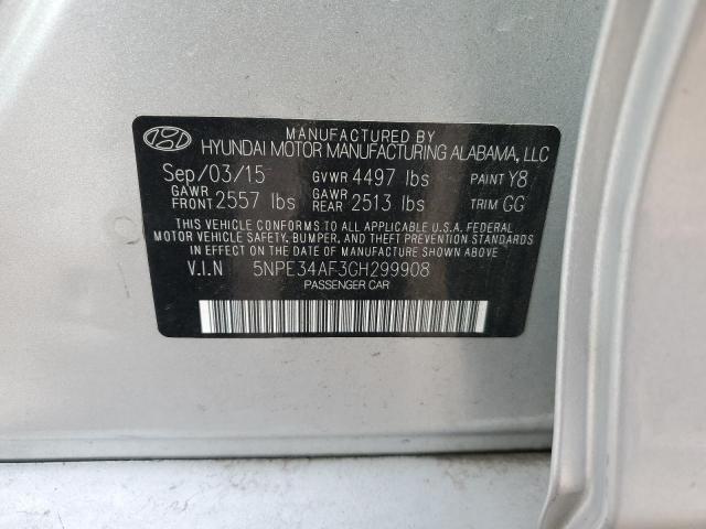 5NPE34AF3GH299908 - 2016 HYUNDAI SONATA SPORT 银色 照片 12