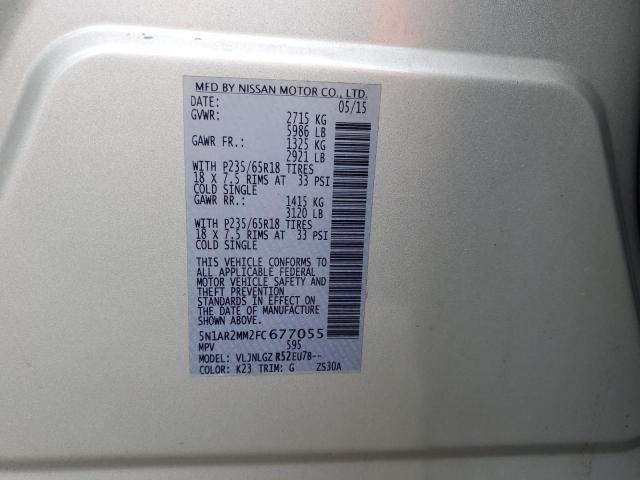 5N1AR2MM2FC677055 - 2015 NISSAN PATHFINDER S Gümüş fotoğraf 13