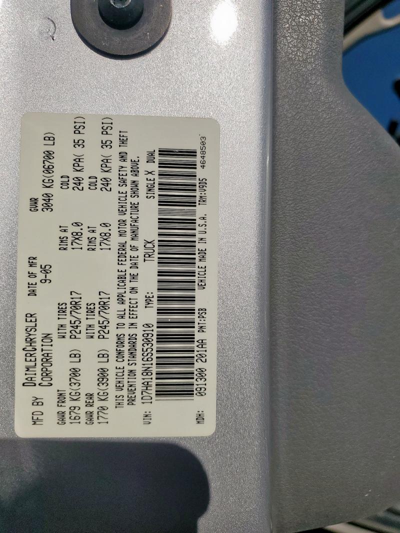 1D7HA18N16S530910 - 2006 DODGE RAM 1500 ST SILVER photo 14