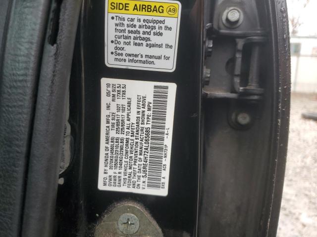 5J6RE4H72AL065685 - 2010 HONDA CR-V EXL BLACK photo 13