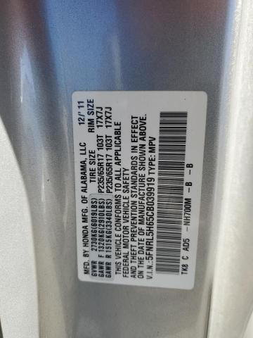 5FNRL5H65CB039919 - 2012 HONDA ODYSSEY EXL Gümüş foto 13