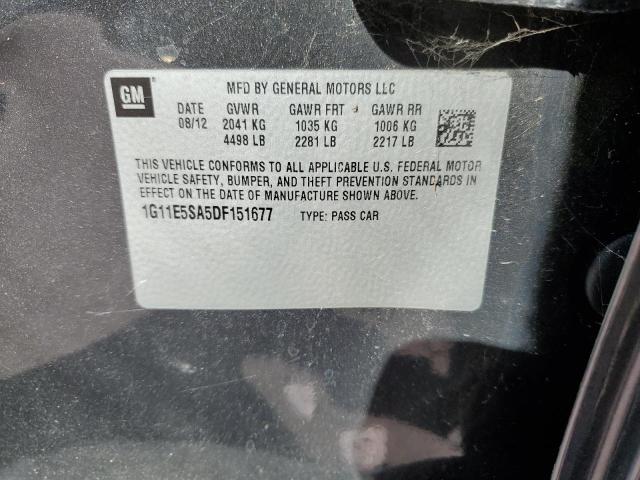 1G11E5SA5DF151677 - 2013 CHEVROLET MALIBU 2LT GRAY photo 12