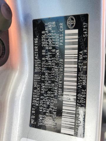 4T1BF1FK1HU785778 - 2017 TOYOTA CAMRY LE SILVER photo 13