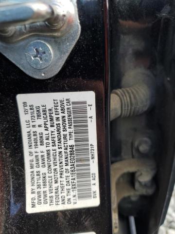 19XFA1E63AE028846 - 2010 HONDA CIVIC LX-S შავი ფოტო 12